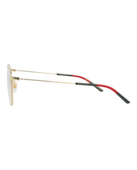 Gucci Mens Square/Rectangle Gold Gold Transparent Fashion Designer Eyewear
