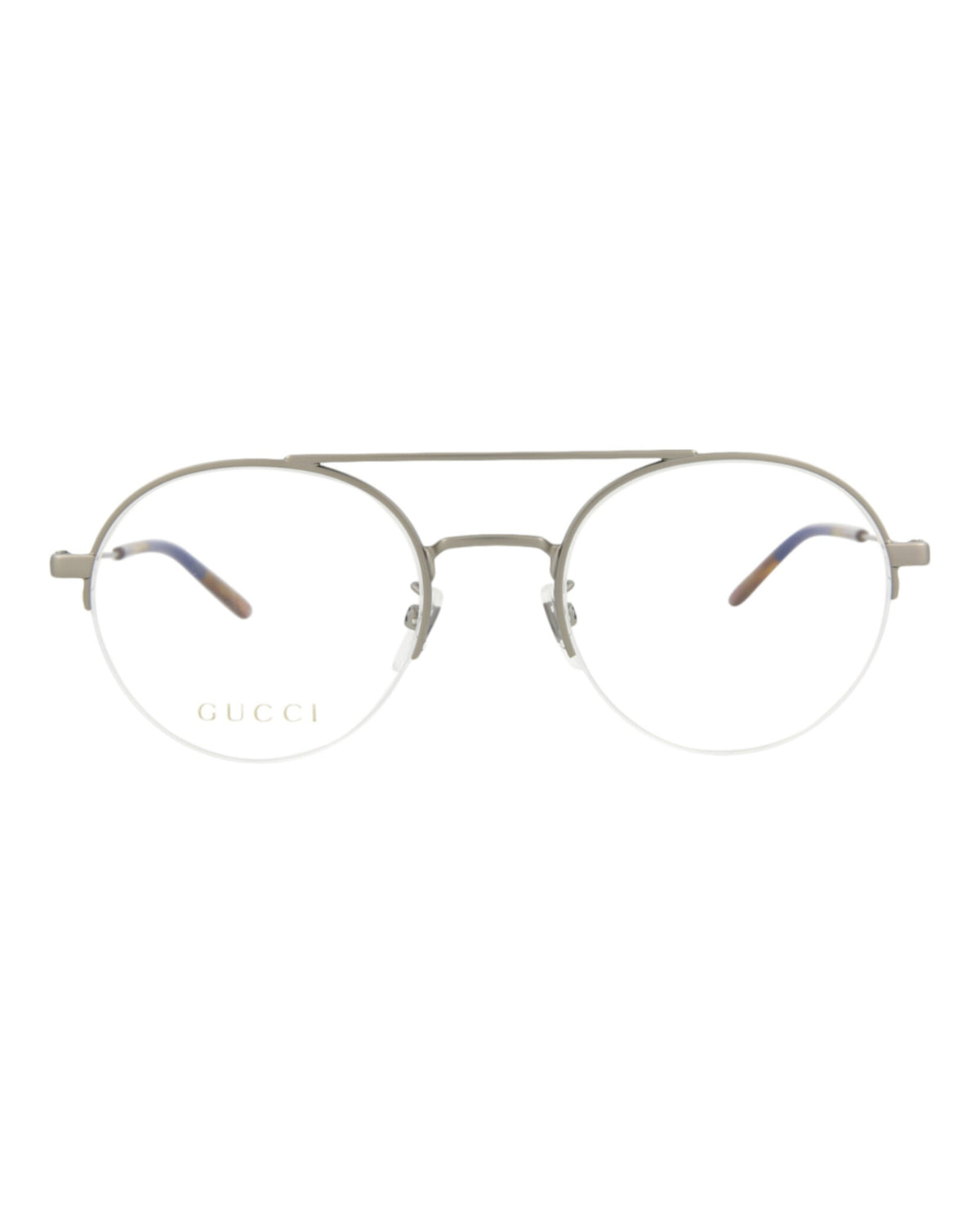 Gucci Mens Round/Oval Ruthenium Ruthenium Transparent Fashion Designer Eyewear