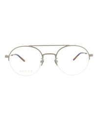 Gucci Mens Round/Oval Ruthenium Ruthenium Transparent Fashion Designer Eyewear