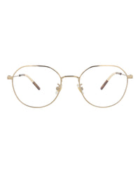 Gucci Womens Round/Oval Gold Gold Transparent Fashion Designer Eyewear