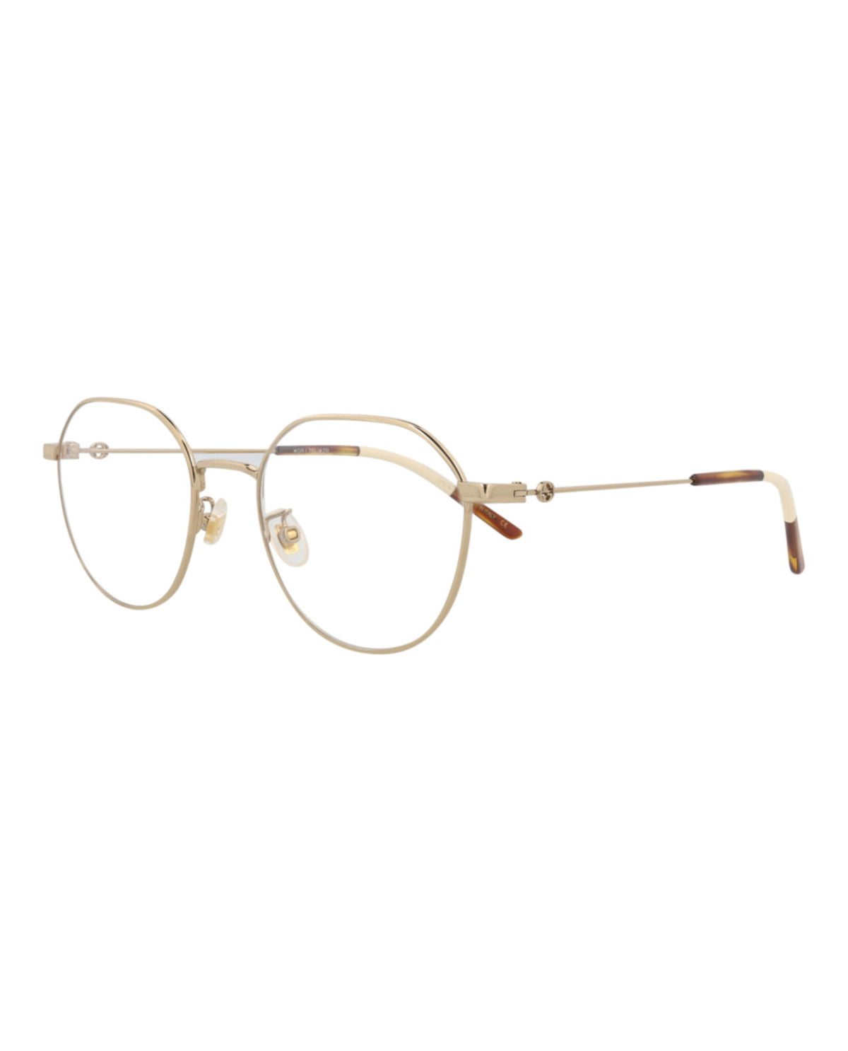 Gucci Womens Round/Oval Gold Gold Transparent Fashion Designer Eyewear