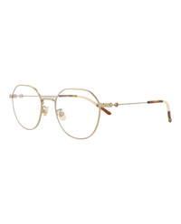 Gucci Womens Round/Oval Gold Gold Transparent Fashion Designer Eyewear