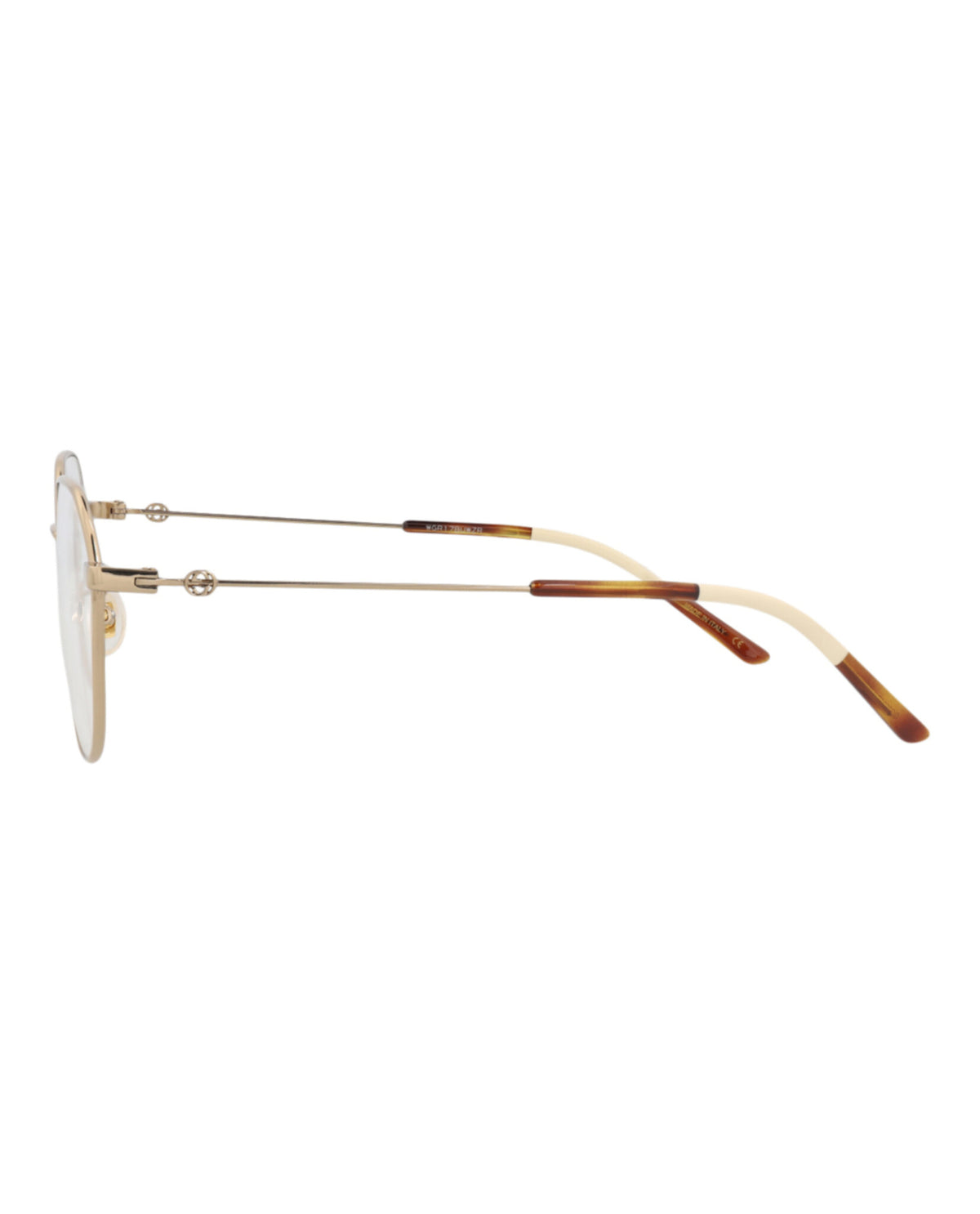 Gucci Womens Round/Oval Gold Gold Transparent Fashion Designer Eyewear