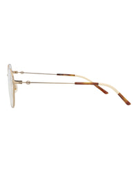 Gucci Womens Round/Oval Gold Gold Transparent Fashion Designer Eyewear