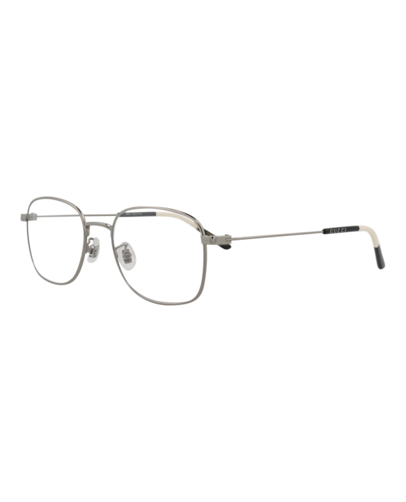 Gucci Mens Square/Rectangle Ruthenium Ruthenium Transparent Fashion Designer Eyewear