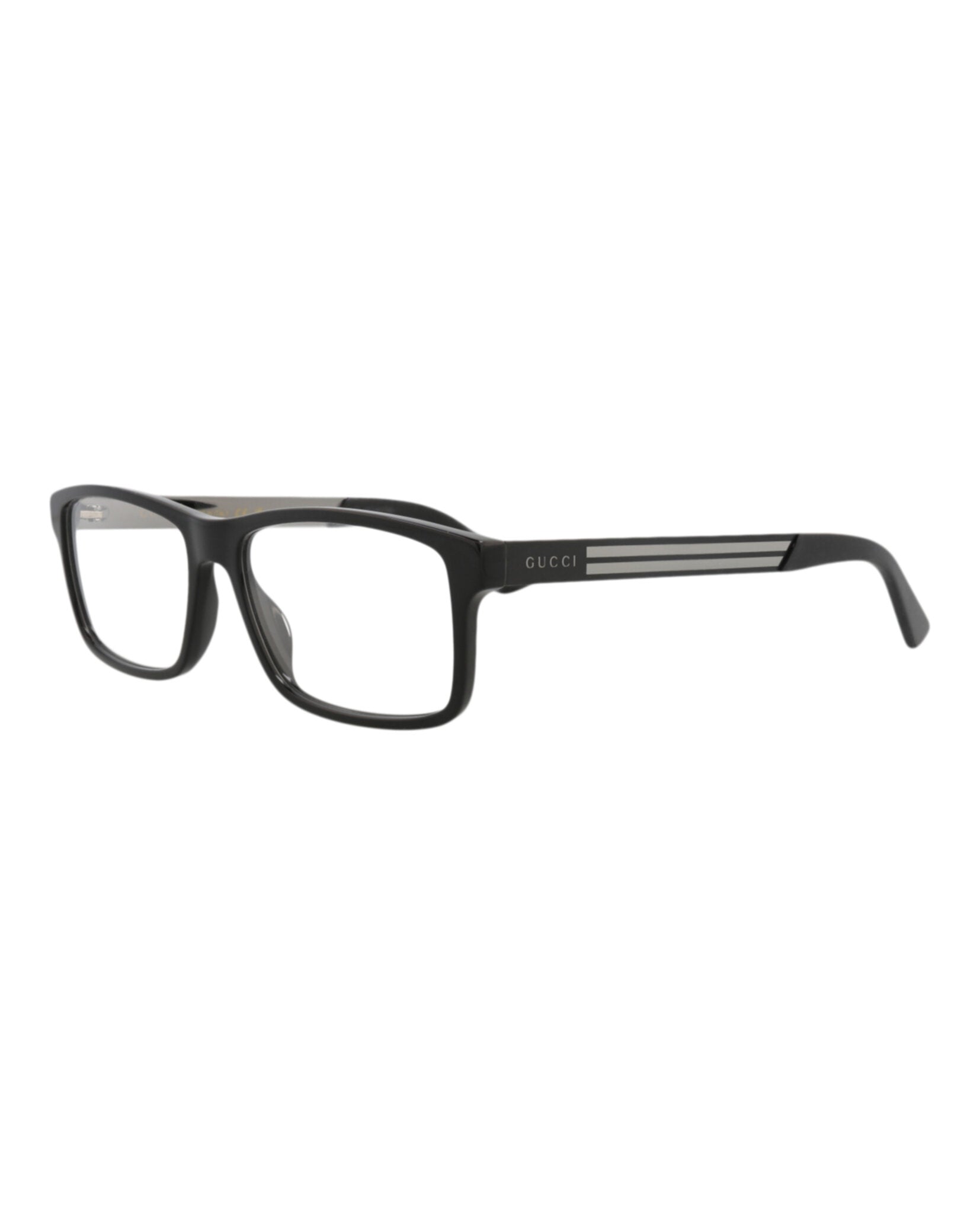 Gucci Gucci Mens Square/Rectangle Black Black Transparent Fashion Designer Eyewear