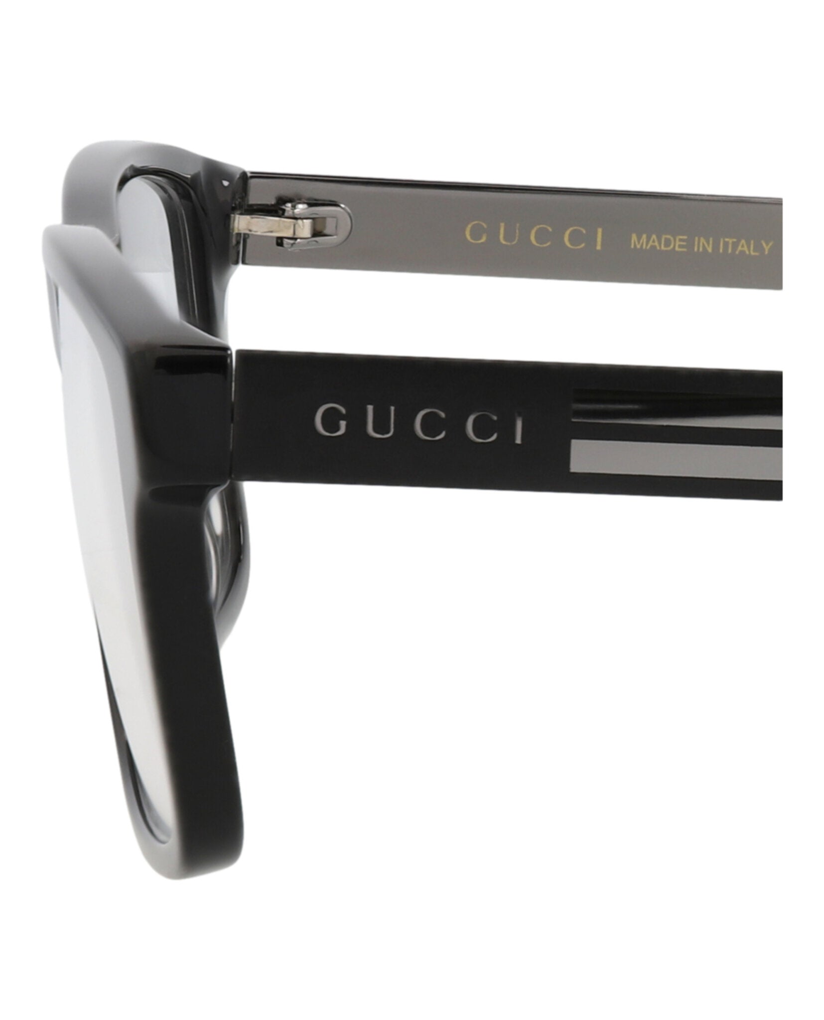 Gucci Gucci Mens Square/Rectangle Black Black Transparent Fashion Designer Eyewear