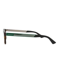 Gucci Mens Square/Rectangle Havana Green Transparent Fashion Designer Eyewear