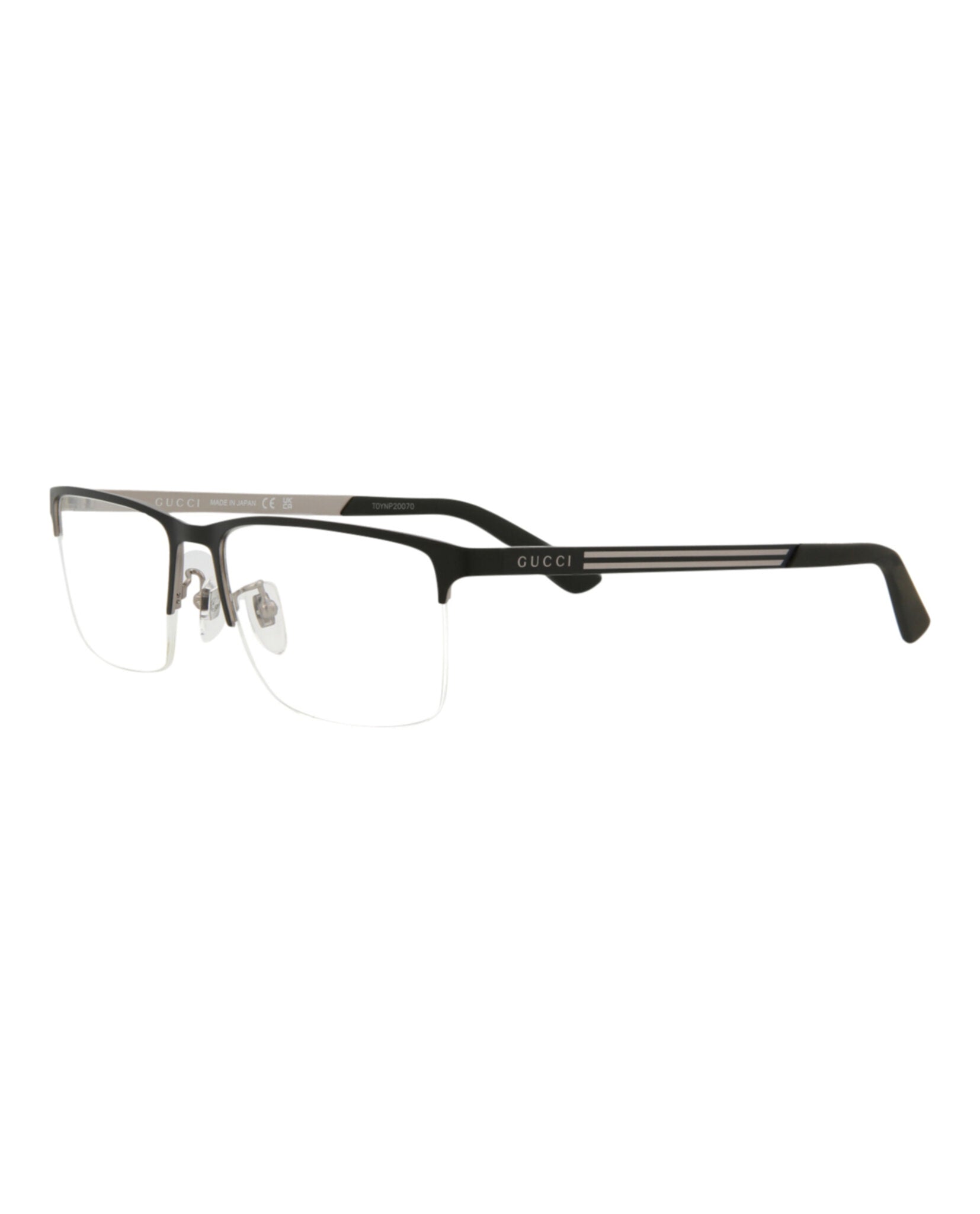 Gucci Mens Square/Rectangle Black Black Transparent Fashion Designer Eyewear