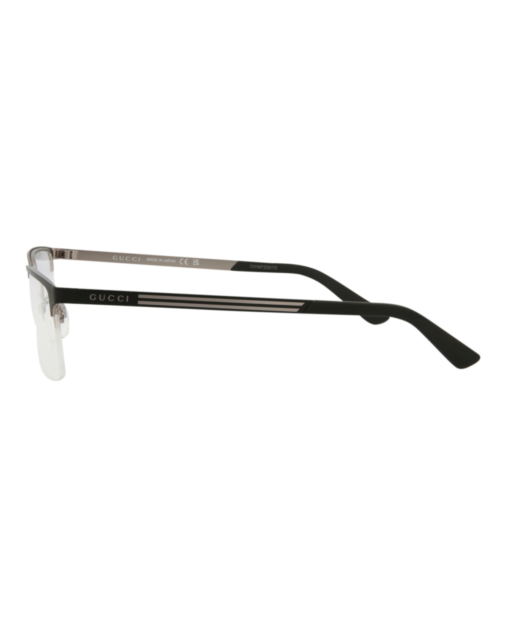 Gucci Mens Square/Rectangle Black Black Transparent Fashion Designer Eyewear