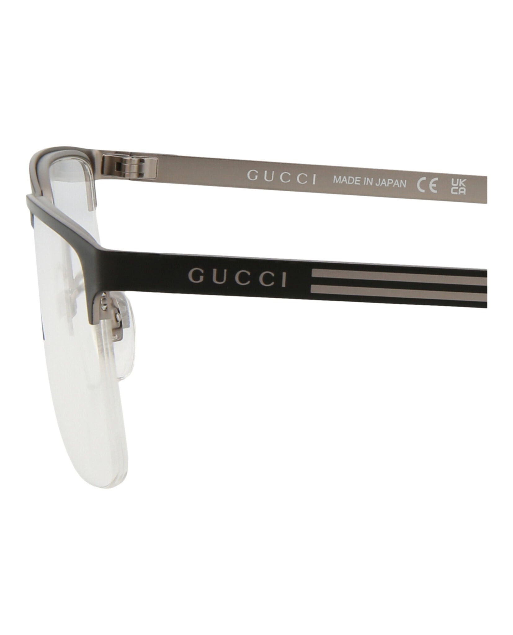 Gucci Mens Square/Rectangle Black Black Transparent Fashion Designer Eyewear