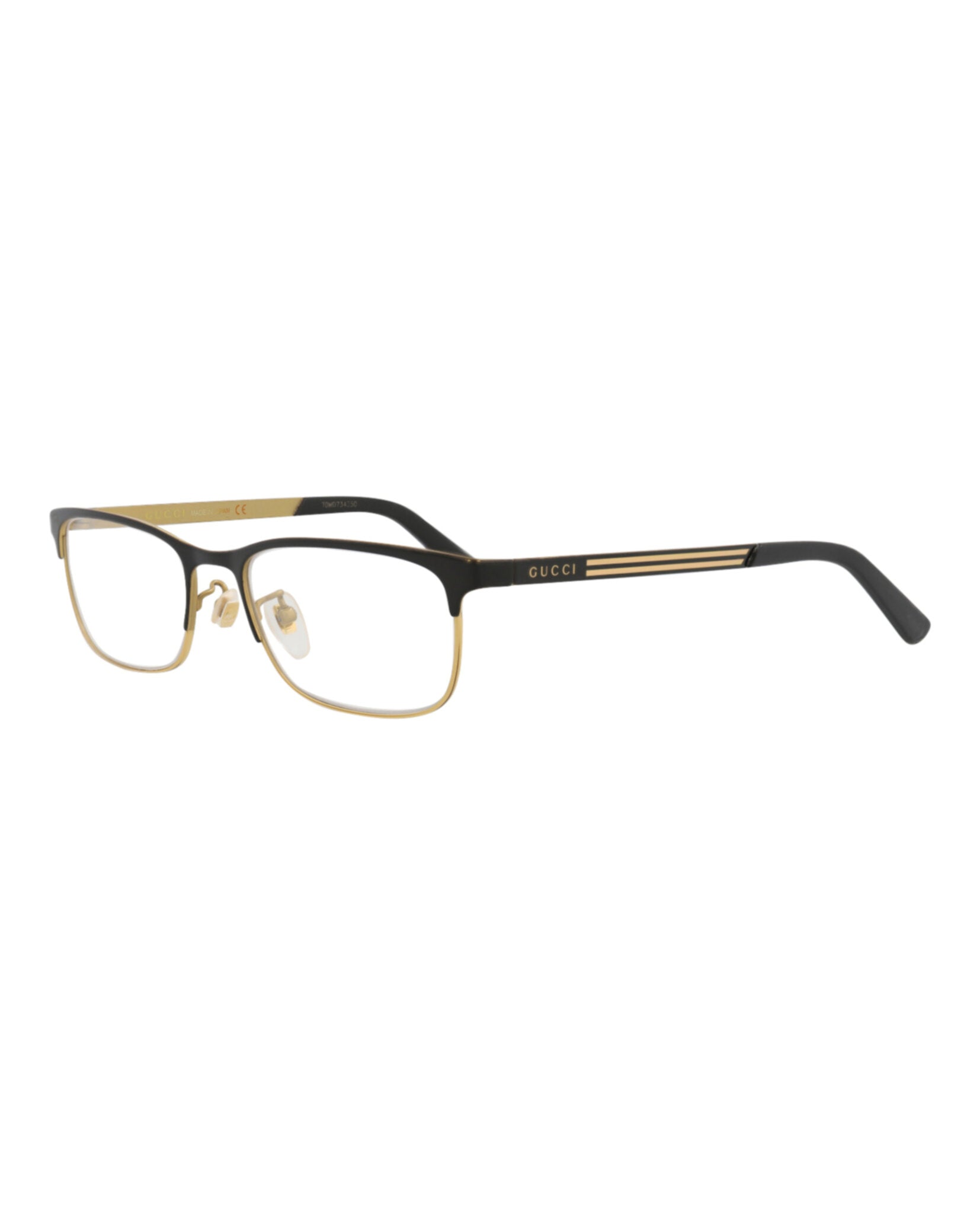 Gucci Gucci Mens Square/Rectangle Black Black Transparent Fashion Designer Eyewear