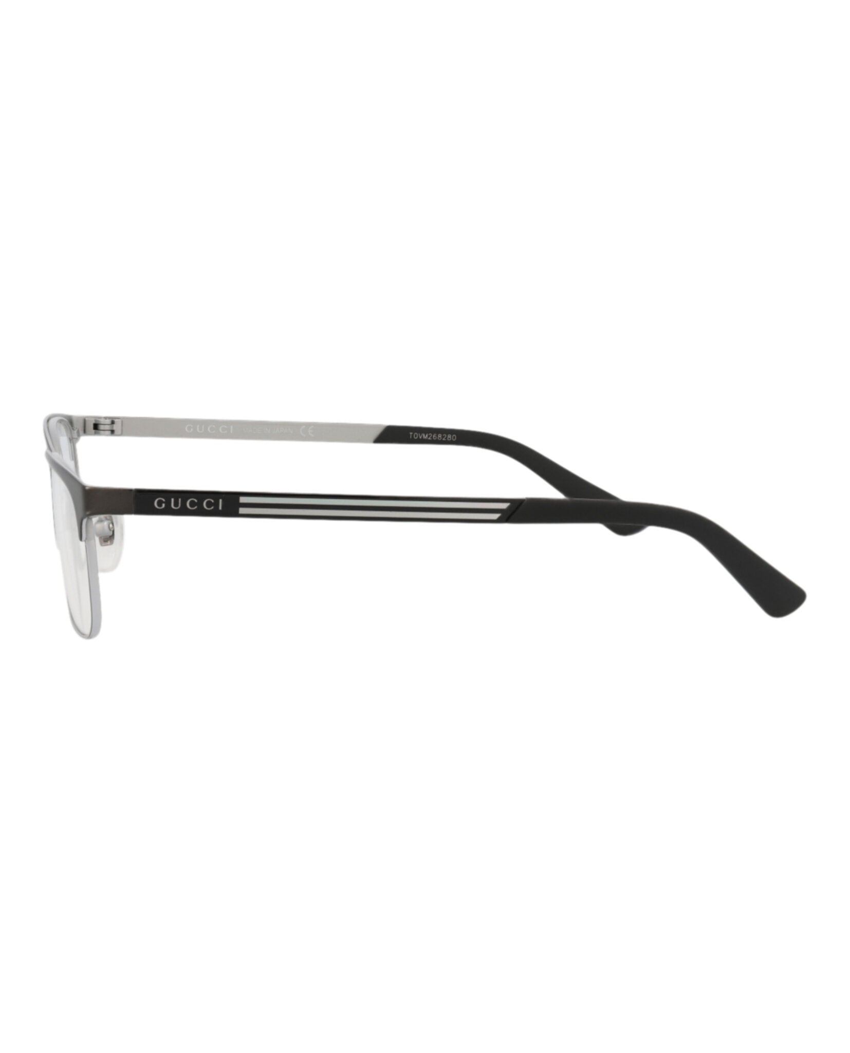 Gucci Gucci Mens Square/Rectangle Ruthenium Black Transparent Fashion Designer Eyewear
