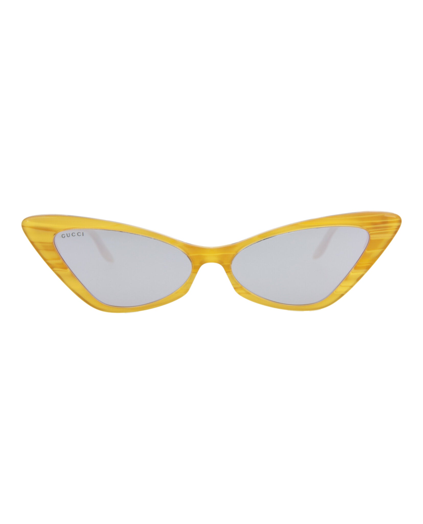 Gucci Womens Cat Eye Yellow Yellow Silver Fashion Designer Eyewear