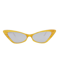 Gucci Womens Cat Eye Yellow Yellow Silver Fashion Designer Eyewear
