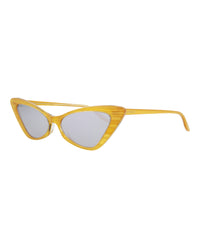 Gucci Womens Cat Eye Yellow Yellow Silver Fashion Designer Eyewear