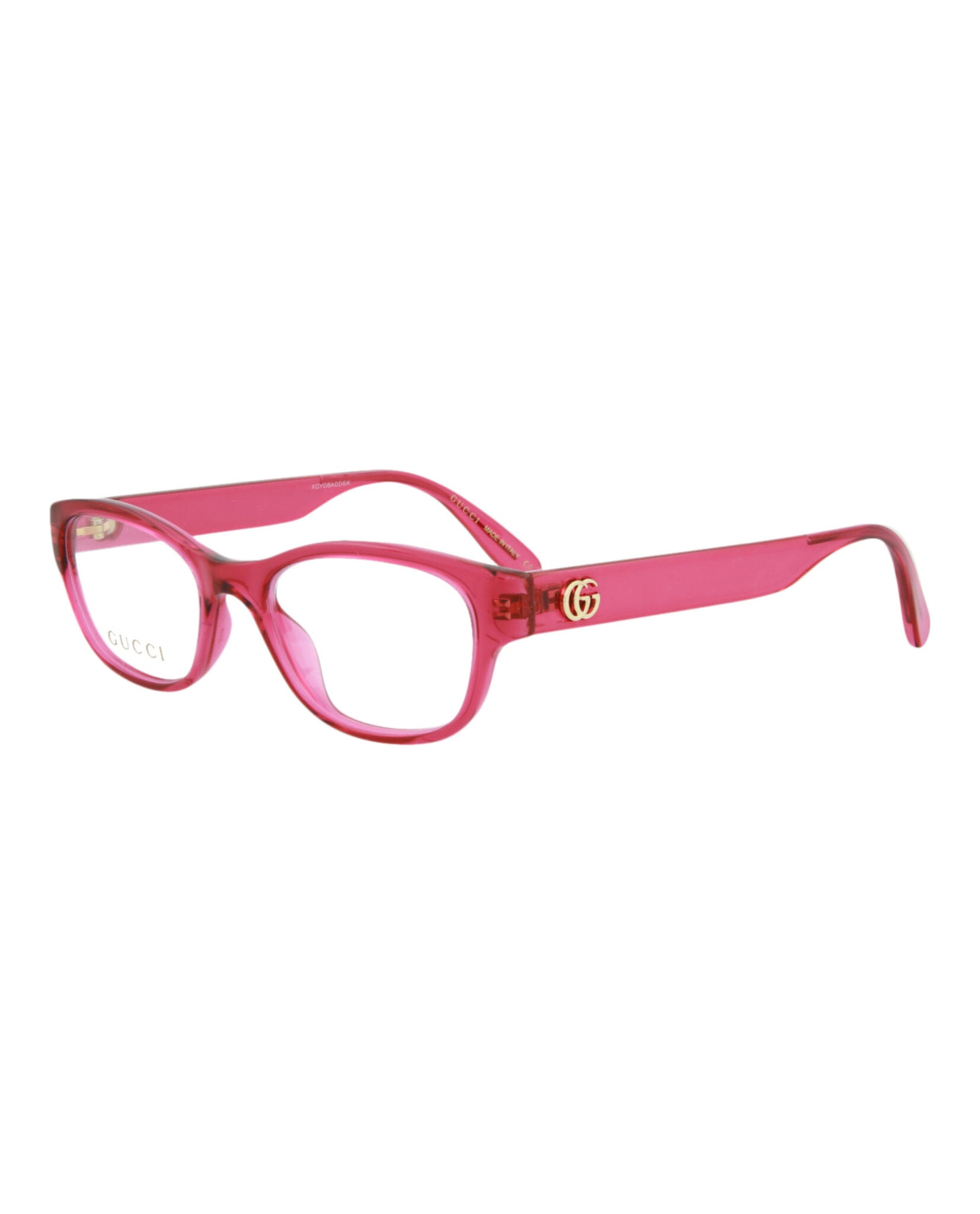 Gucci Gucci Womens Square/Rectangle Pink Pink Transparent Fashion Designer Eyewear