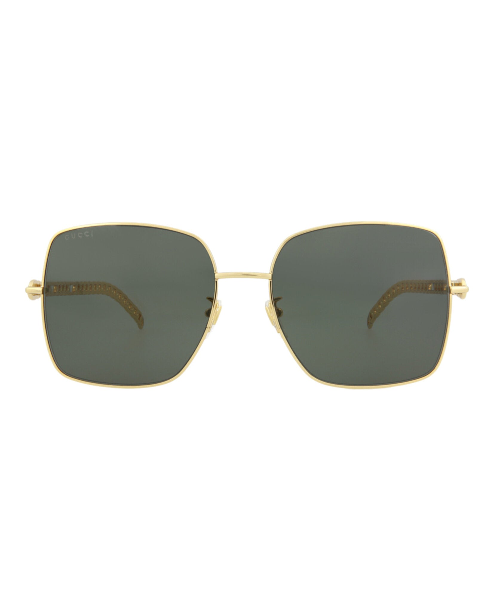 Gucci Womens Square/Rectangle Gold Gold Grey Fashion Designer Eyewear