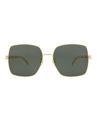 Gucci Womens Square/Rectangle Gold Gold Grey Fashion Designer Eyewear