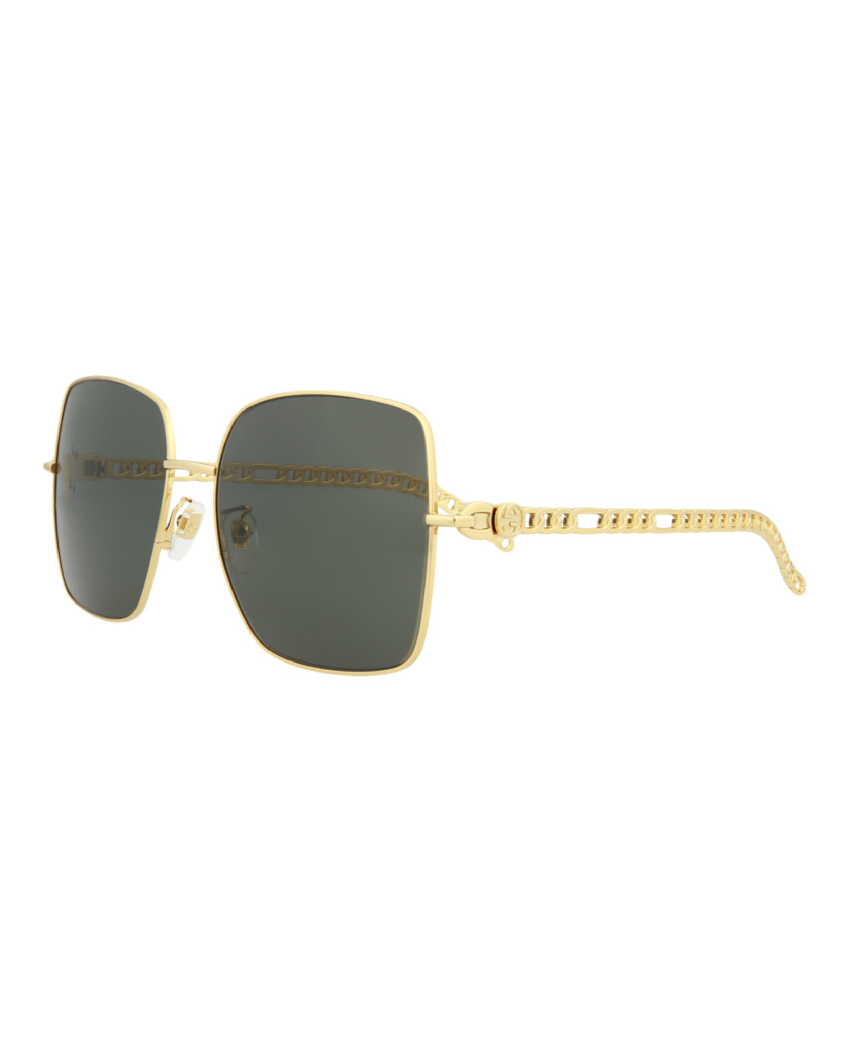 Gucci Womens Square/Rectangle Gold Gold Grey Fashion Designer Eyewear