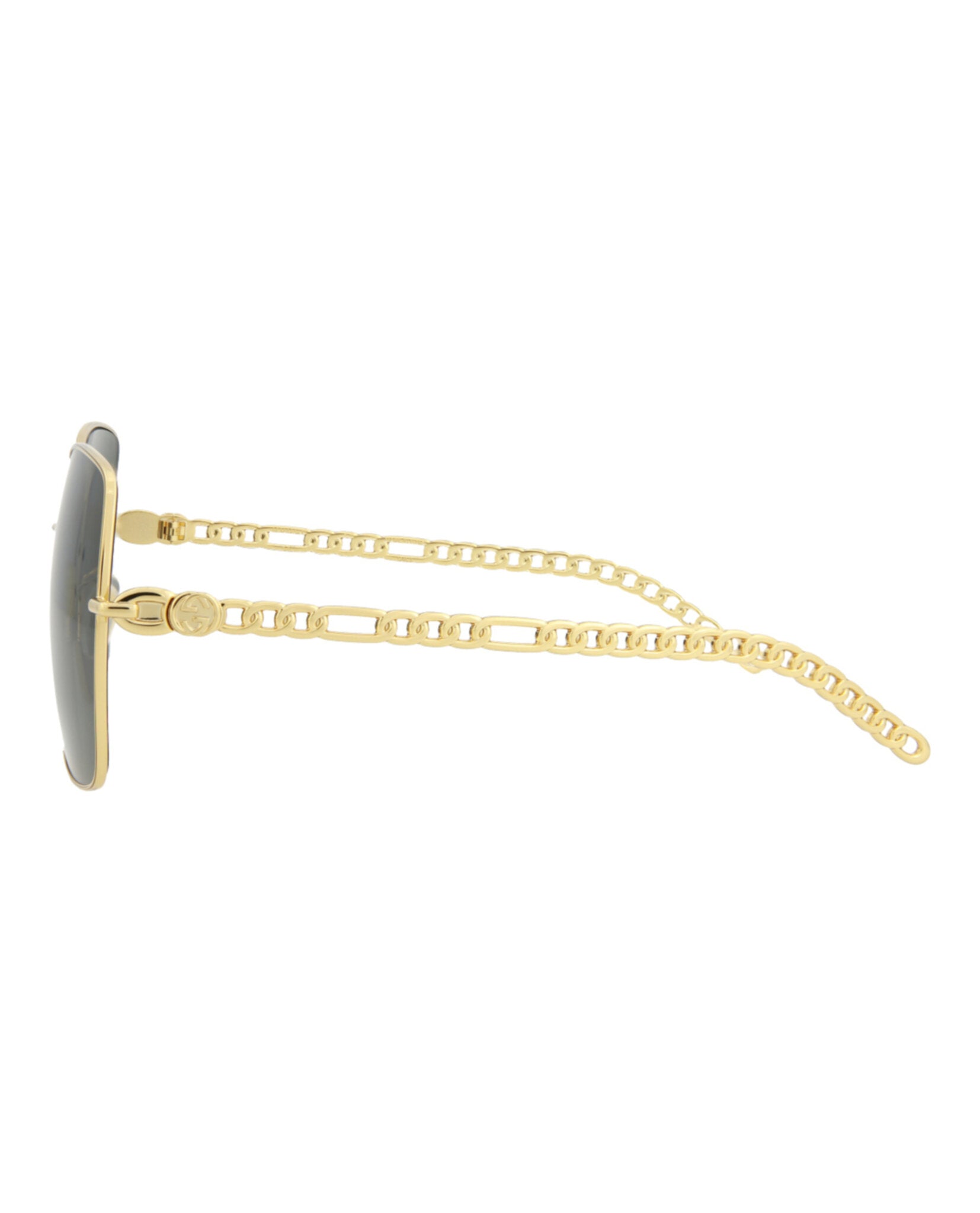 Gucci Womens Square/Rectangle Gold Gold Grey Fashion Designer Eyewear