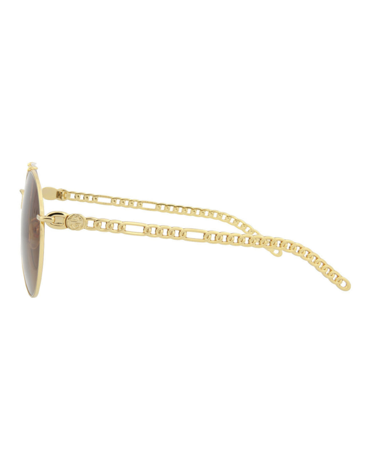 Gucci Womens Round/Oval Gold Gold Brown Fashion Designer Eyewear