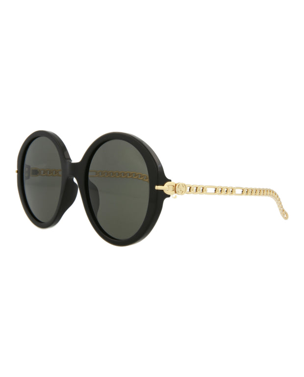 Gucci Womens Round/Oval Black Gold Grey Fashion Designer Eyewear