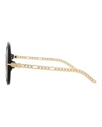 Gucci Womens Round/Oval Black Gold Grey Fashion Designer Eyewear