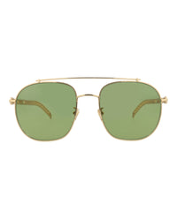 Gucci Mens Square/Rectangle Gold Gold Green Fashion Designer Eyewear