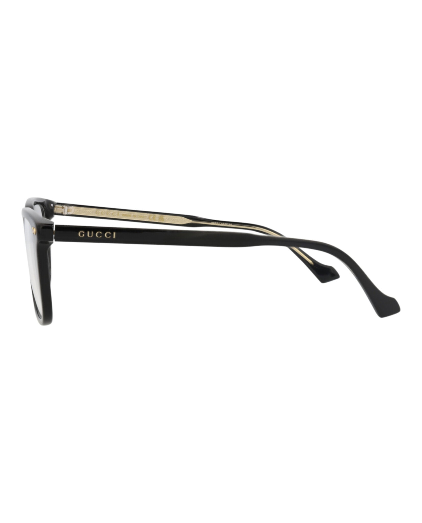 Gucci Mens Square/Rectangle Black Black Transparent Fashion Designer Eyewear