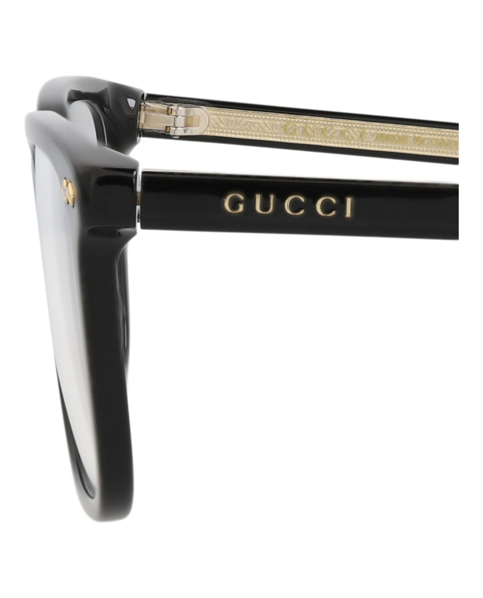 Gucci Mens Square/Rectangle Black Black Transparent Fashion Designer Eyewear
