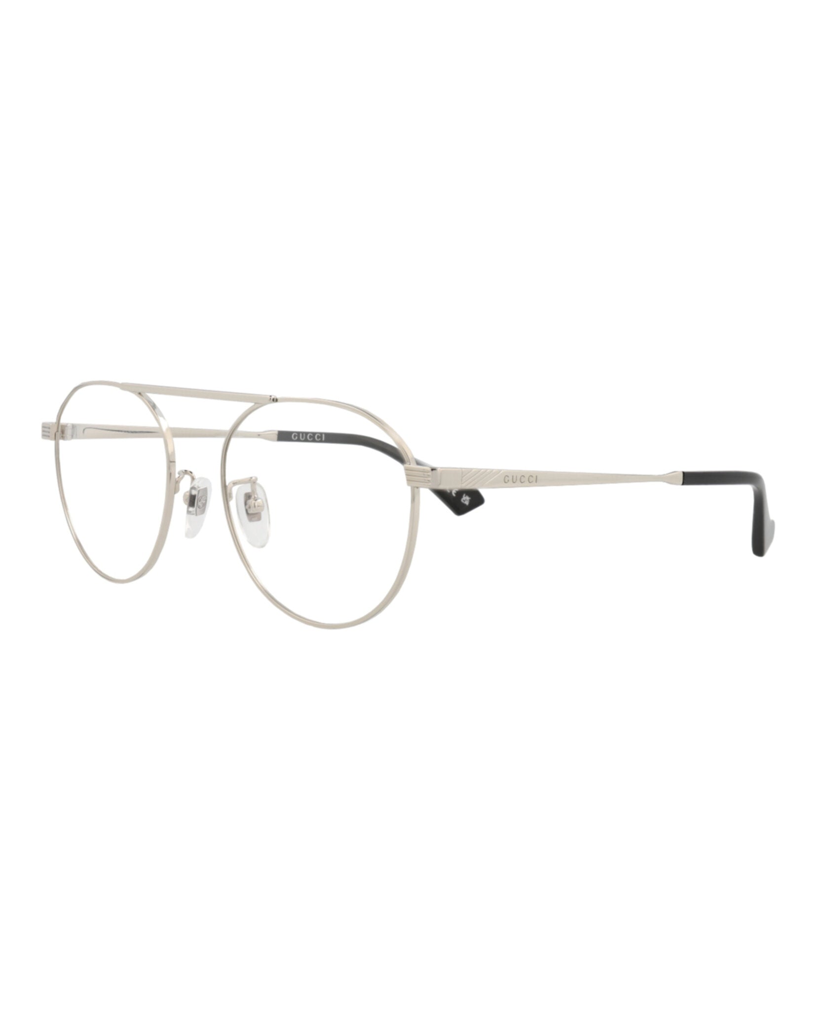 Gucci Mens Round/Oval Silver Silver Transparent Fashion Designer Eyewear