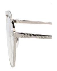 Gucci Mens Round/Oval Silver Silver Transparent Fashion Designer Eyewear