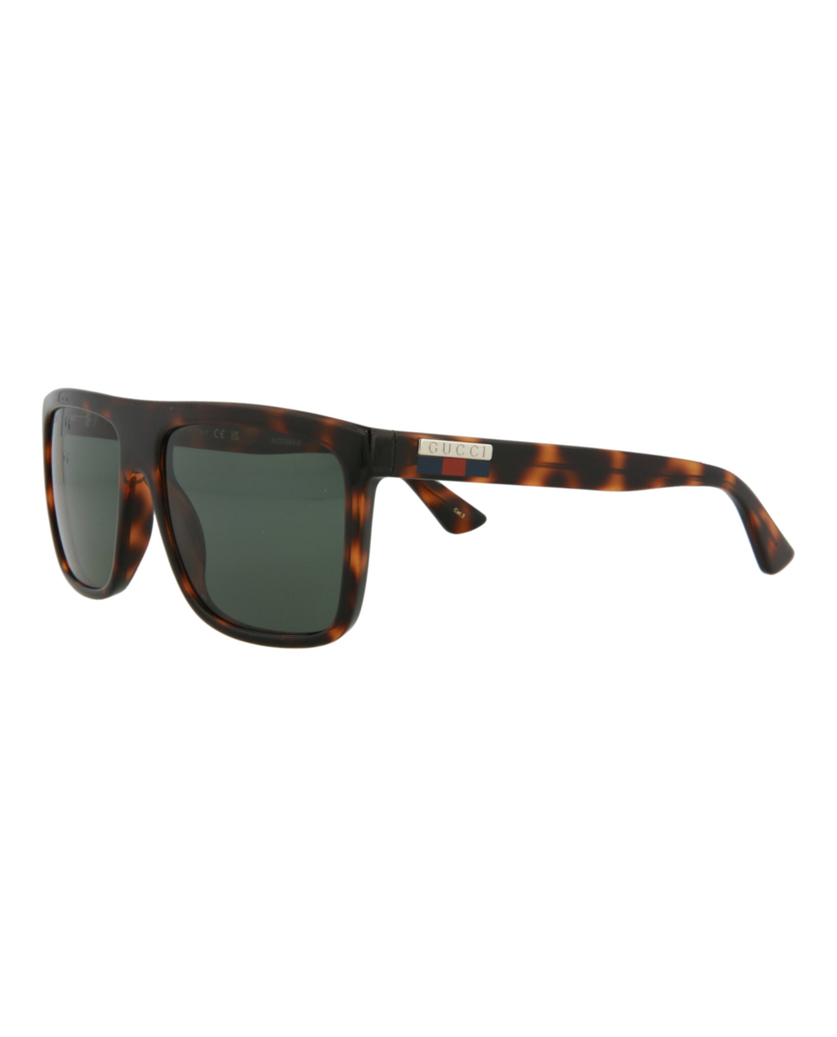 Gucci Mens Square/Rectangle Havana Havana Green Fashion Designer Eyewear