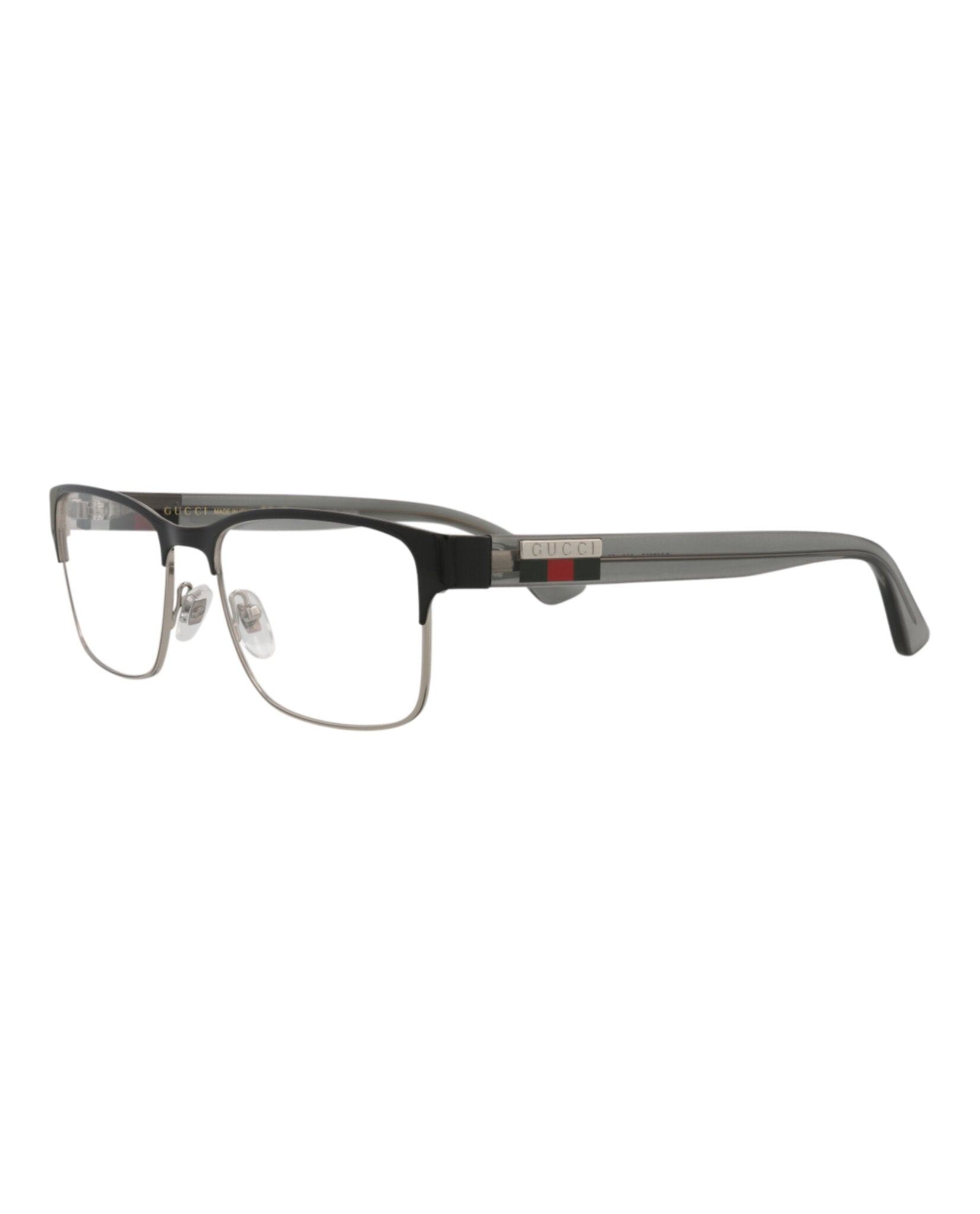 Gucci Gucci Mens Square/Rectangle Silver Grey Transparent Fashion Designer Eyewear