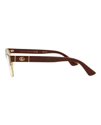 Gucci Gucci Womens Square/Rectangle Burgundy Burgundy Transparent Fashion Designer Eyewear