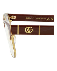 Gucci Gucci Womens Square/Rectangle Burgundy Burgundy Transparent Fashion Designer Eyewear