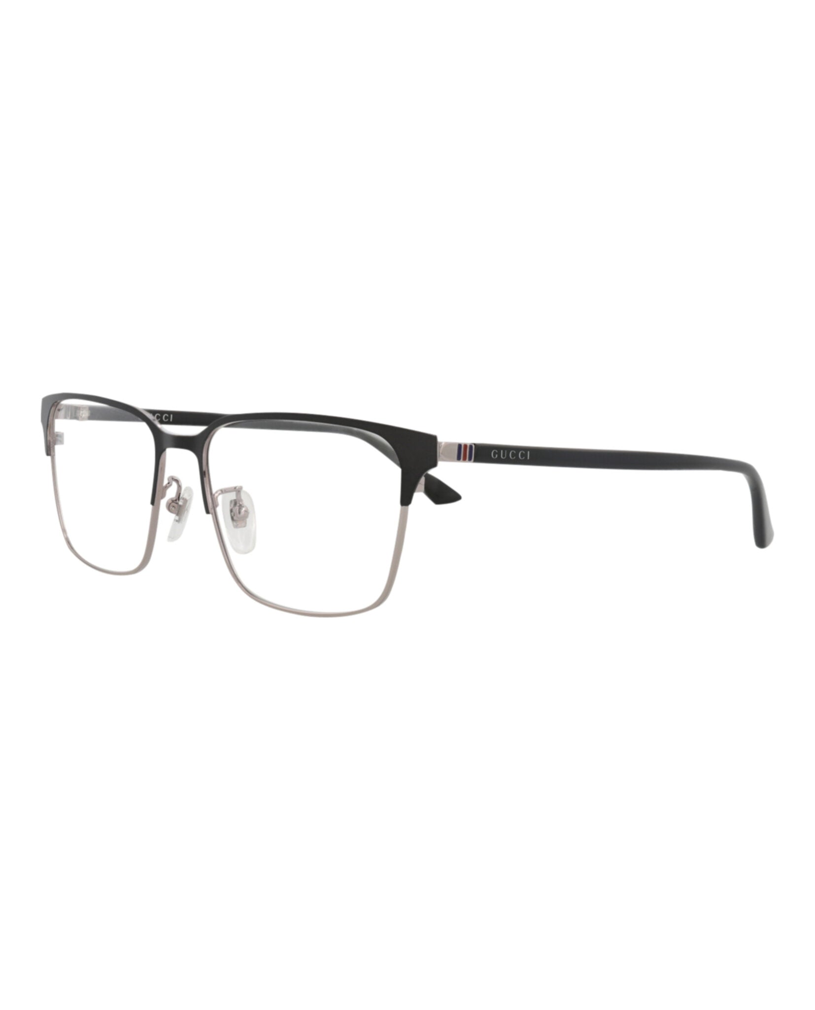 Gucci Gucci Mens Square/Rectangle Ruthenium Black Transparent Fashion Designer Eyewear