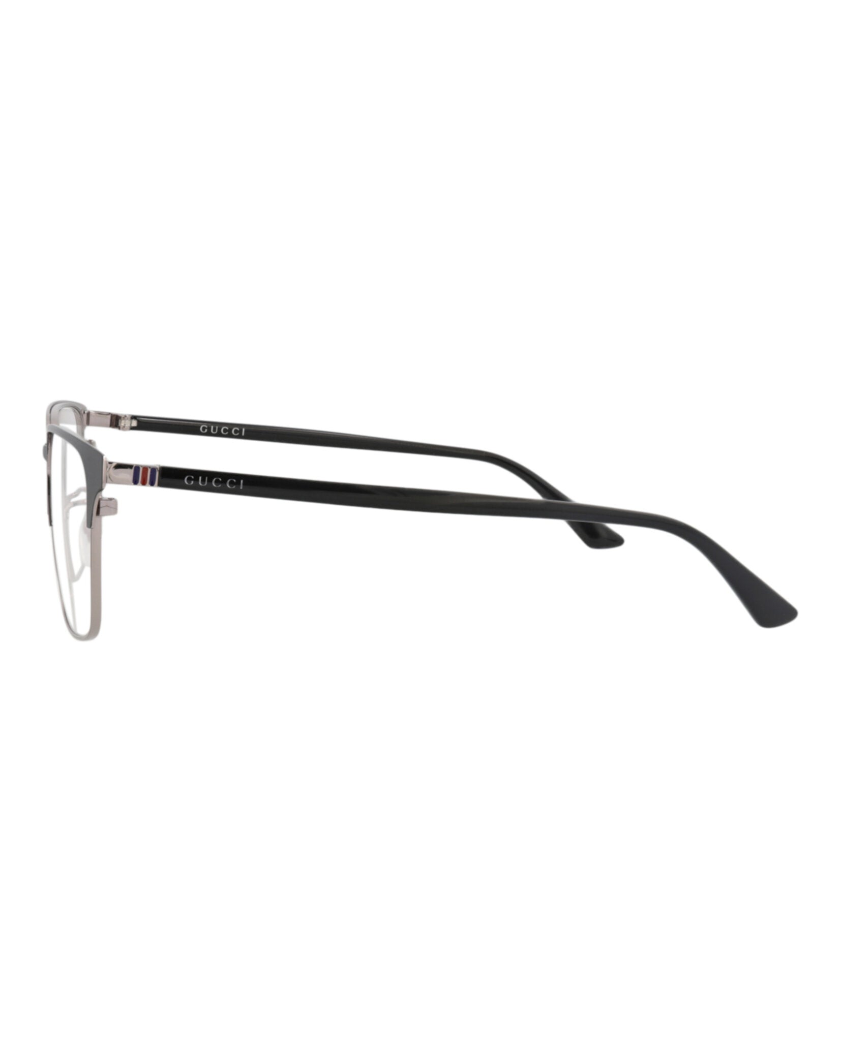 Gucci Gucci Mens Square/Rectangle Ruthenium Black Transparent Fashion Designer Eyewear