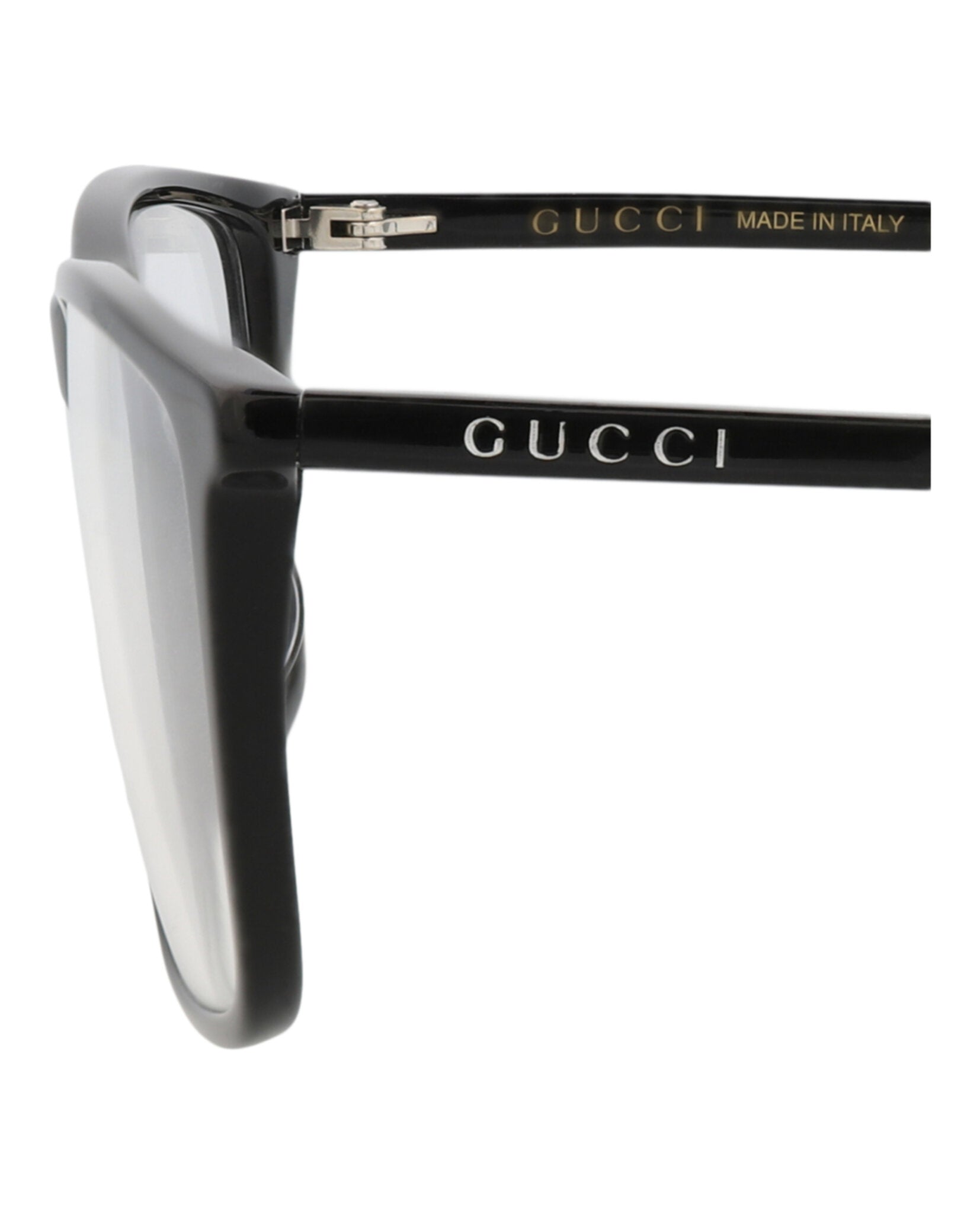 Gucci Gucci Mens Square/Rectangle Black Black Transparent Fashion Designer Eyewear