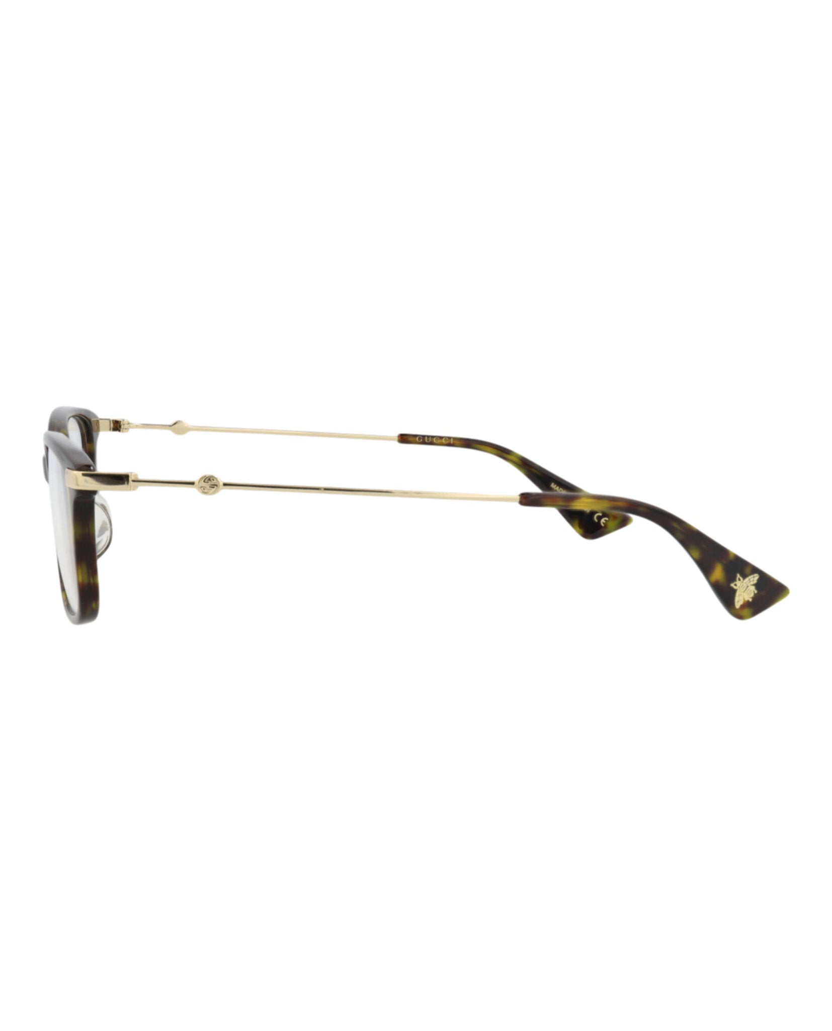Gucci Gucci Womens Square/Rectangle Havana Gold Transparent Fashion Designer Eyewear