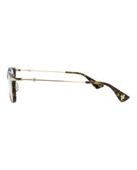 Gucci Gucci Womens Square/Rectangle Havana Gold Transparent Fashion Designer Eyewear