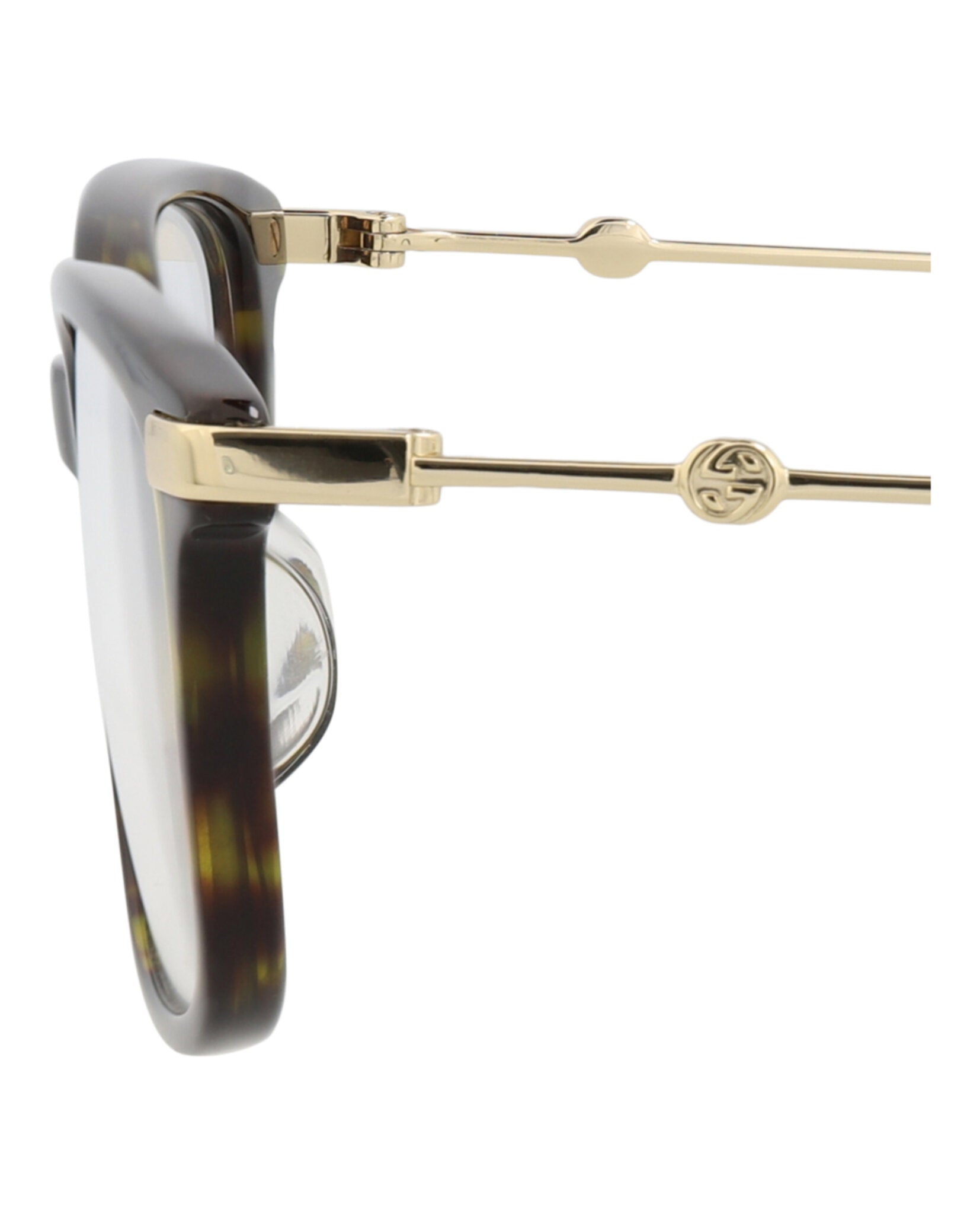 Gucci Gucci Womens Square/Rectangle Havana Gold Transparent Fashion Designer Eyewear