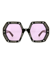 Gucci Womens Square/Rectangle Black Ivory Pink Fashion Designer Eyewear