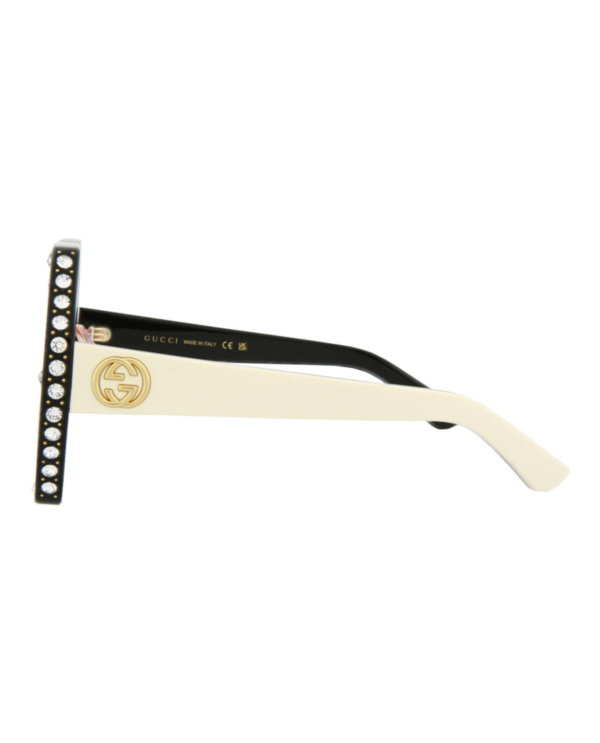 Gucci Womens Square/Rectangle Black Ivory Pink Fashion Designer Eyewear