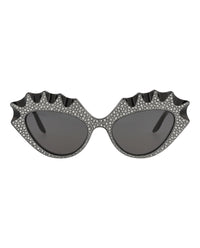Gucci Womens Cat Eye Black Black Grey Fashion Designer Eyewear