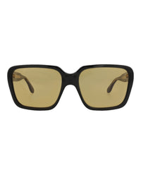 Gucci Gucci Mens Square/Rectangle Black Black Yellow Fashion Designer Eyewear