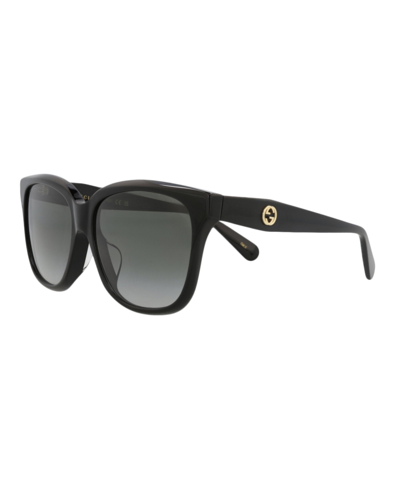 Gucci Gucci Womens Square/Rectangle Black Black Grey Fashion Designer Eyewear