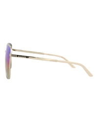 Gucci Womens Square/Rectangle Gold Gold Multicolor Fashion Designer Eyewear