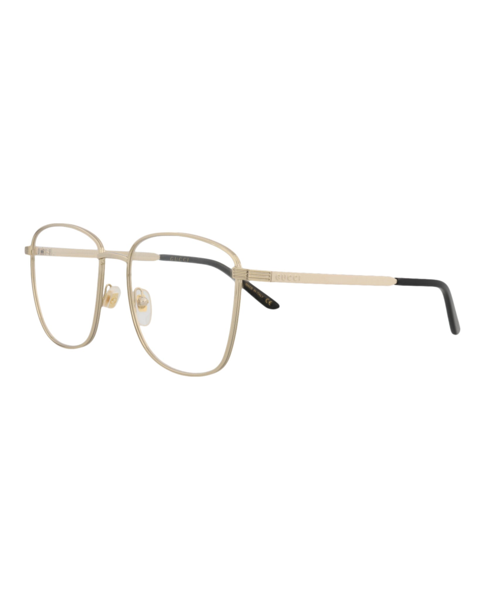 Gucci Gucci Womens Square/Rectangle Gold Ivory Transparent Fashion Designer Eyewear